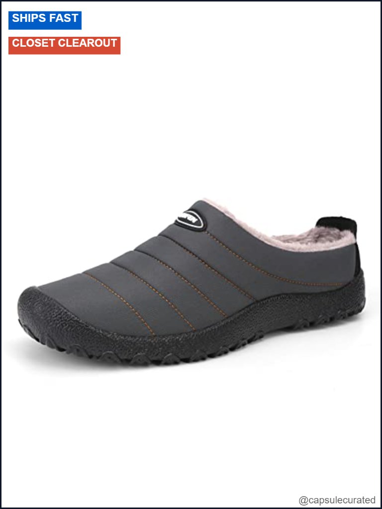 Warm Winter Slippers With Fuzzy Plush Lining Anti-Skid Rubber Sole Indoor